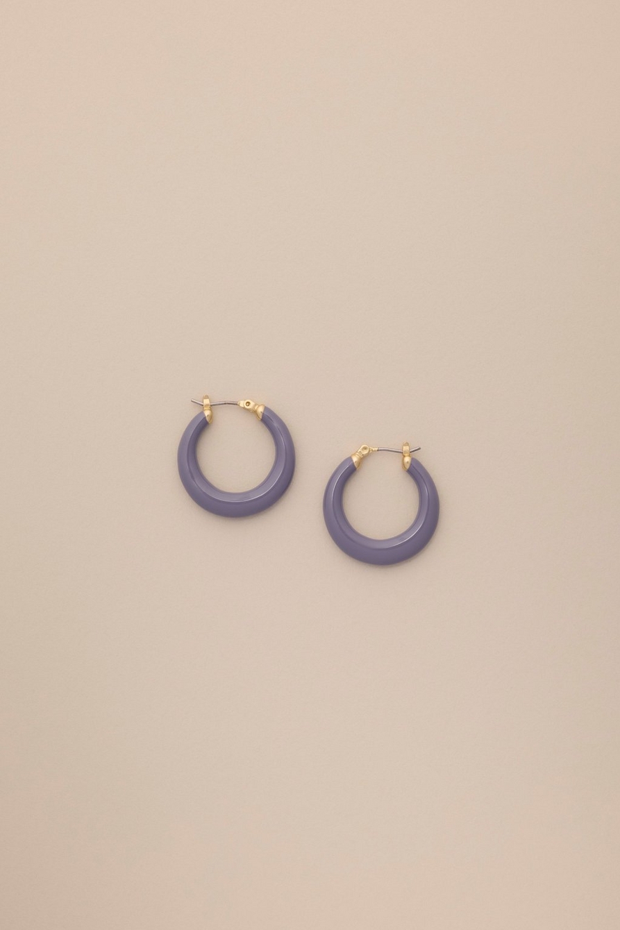 purple enamel hoop earring